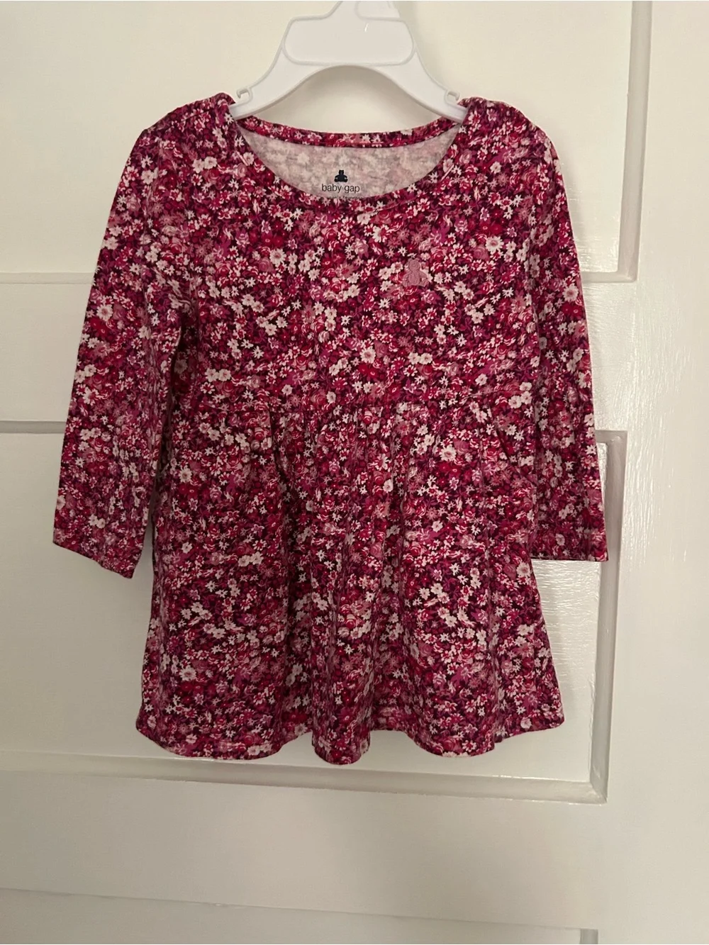 Baby GAP Pink Flowered Long-Sleeve Dress Size 18-24M